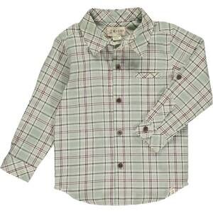 NEW ME & HENRY men's plaid button down shirt in atwood green